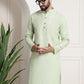 Sojanya Men Green Dobby Checked Straight Kurta | Swadesiicart