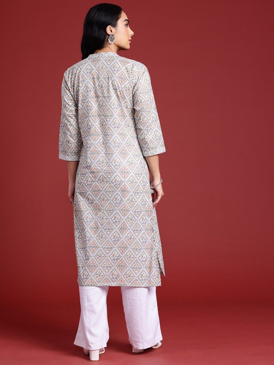 Anouk Women Floral Printed Gotta Patti Kurta - Swadesiicart