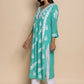 HOUSE OF KARI Floral Embroidered Chikankari Cotton A-Line Kurta | Swadesiicart