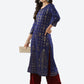 Biba Women Blue Ethnic Motifs Printed Rayon Kurta - Swadesiicart