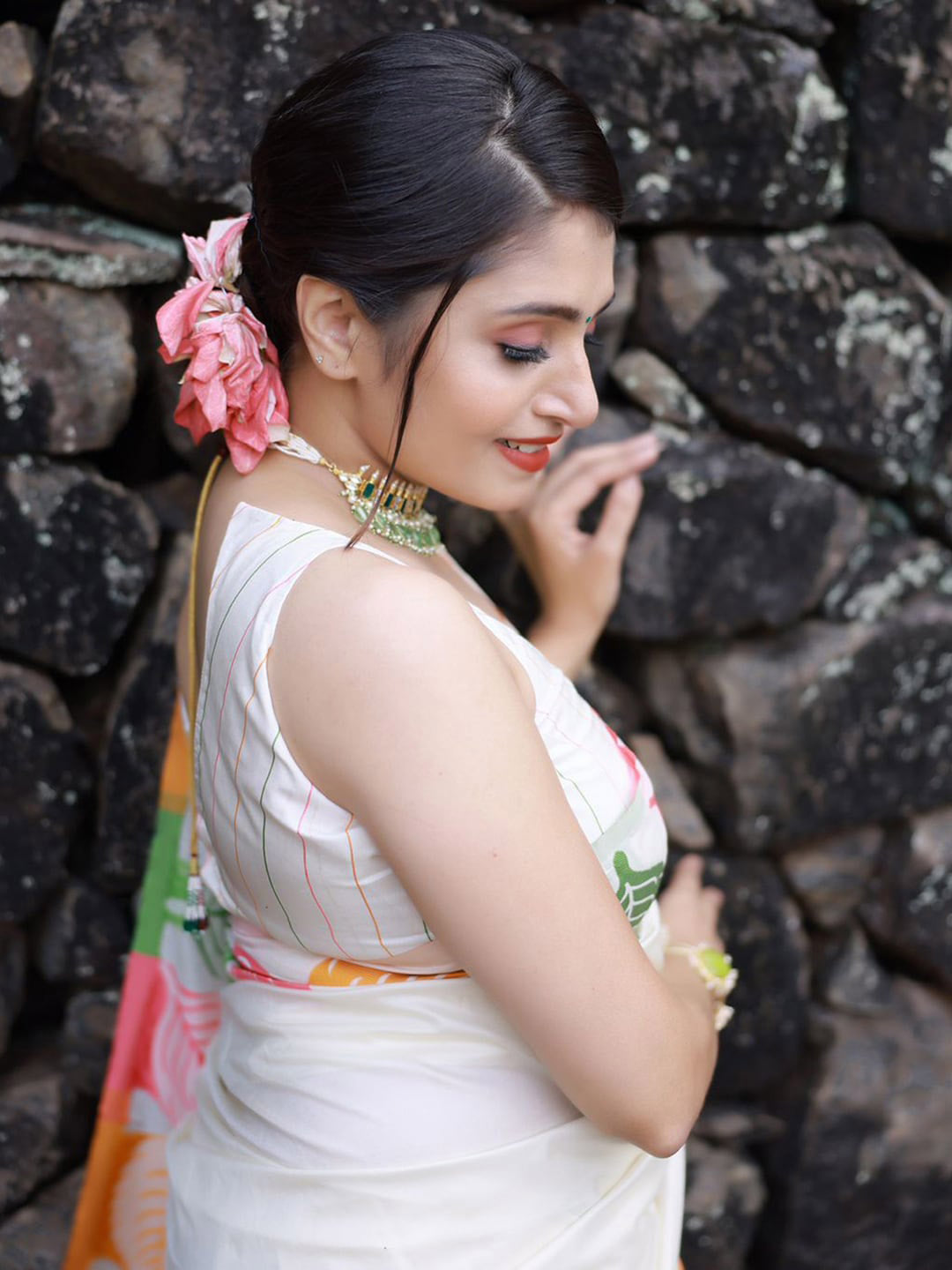 Mitera Floral Printed Zari Banarasi Saree | Swadesiicart