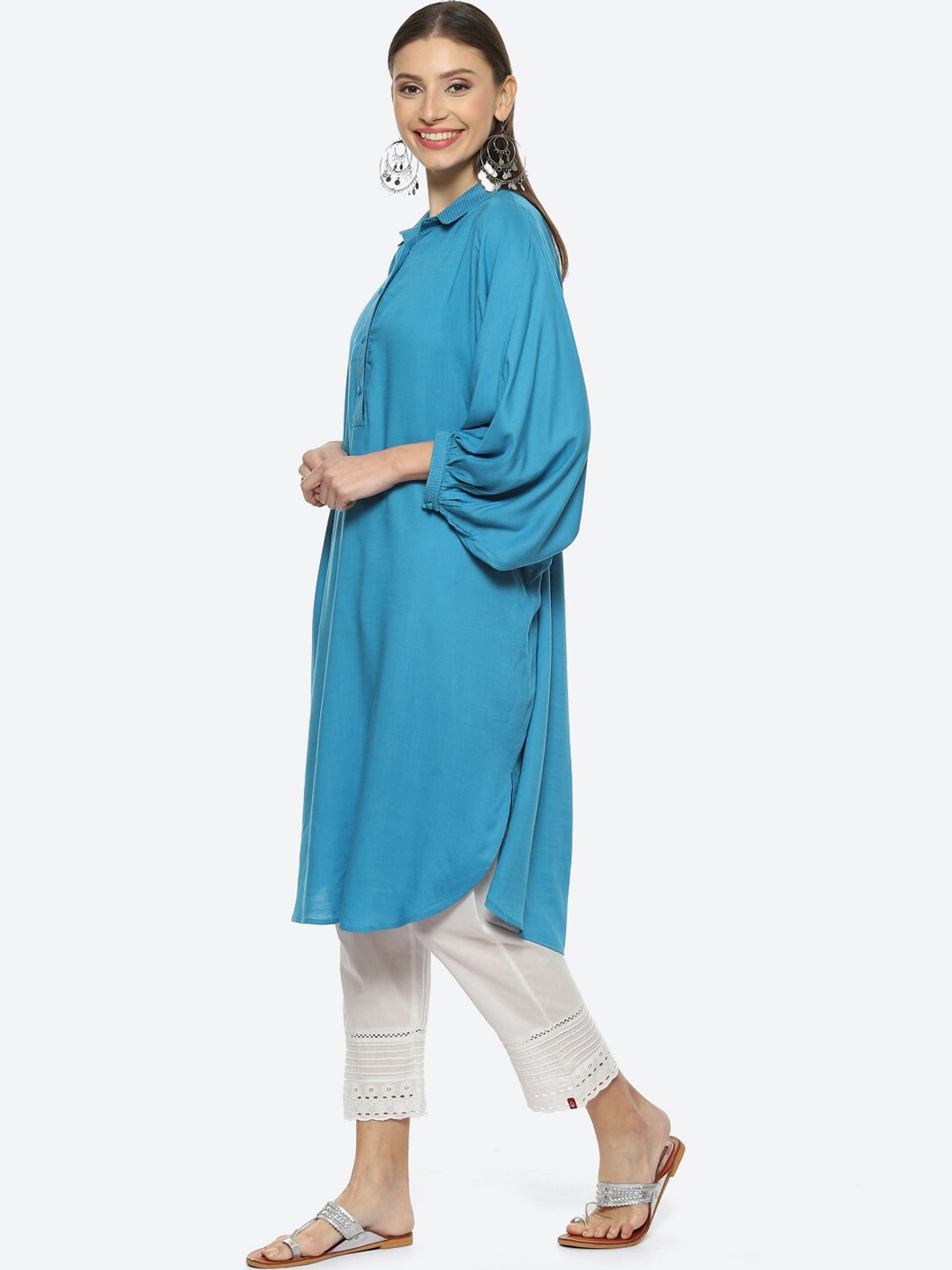 Biba Women Thread Work Pathani Kurta - Swadesiicart