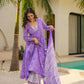 Aayaa Designer Printed Muslin Suit - Purple