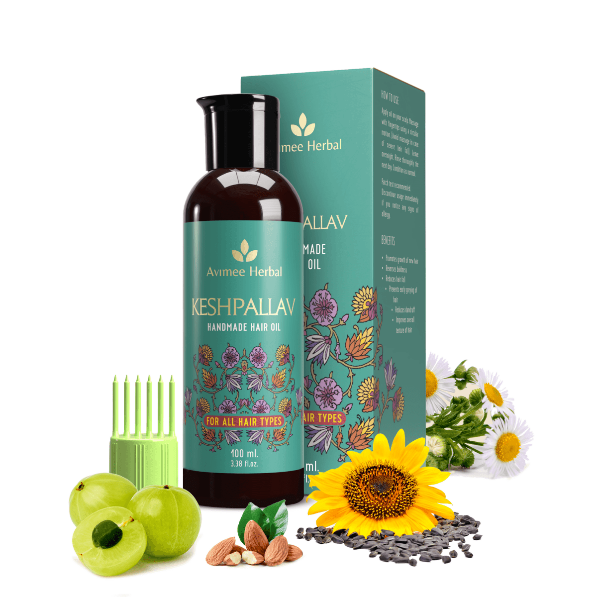 Avimee Herbal Keshpallav Hair Oil And Scalptone Hair Growth Serum Combo