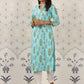 Ode by House of Pataudi Floral Printed Mandarin Collar Pure Cotton Kurta - Swadesiicart