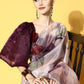 Tikhi Imli Pink & Mauve Floral Organza Saree | Swadesiicart