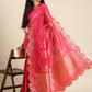 Anouk Pink Woven Design Pure Silk Banarasi Saree | Swadesiicart
