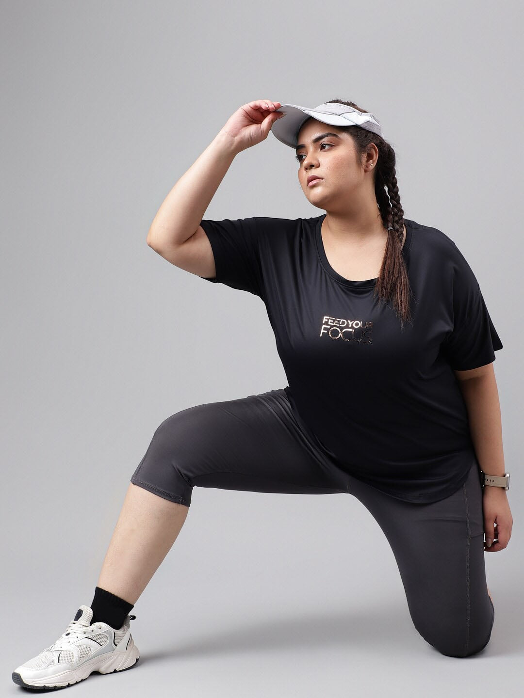 MKH Plus Size Typography Printed Relaxed Fit Dri-FIT T-shirt - Swadesiicart