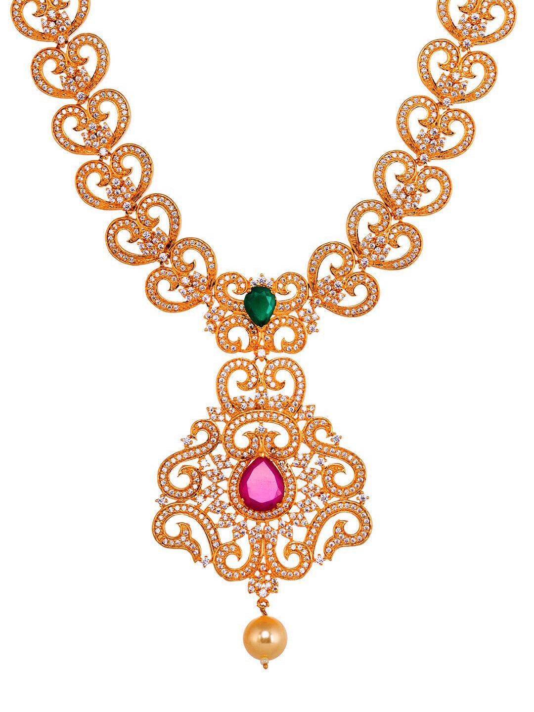 Saraf RS Jewellery Gold-Polished Multi-Colored Jewellery Set - Swadesiicart