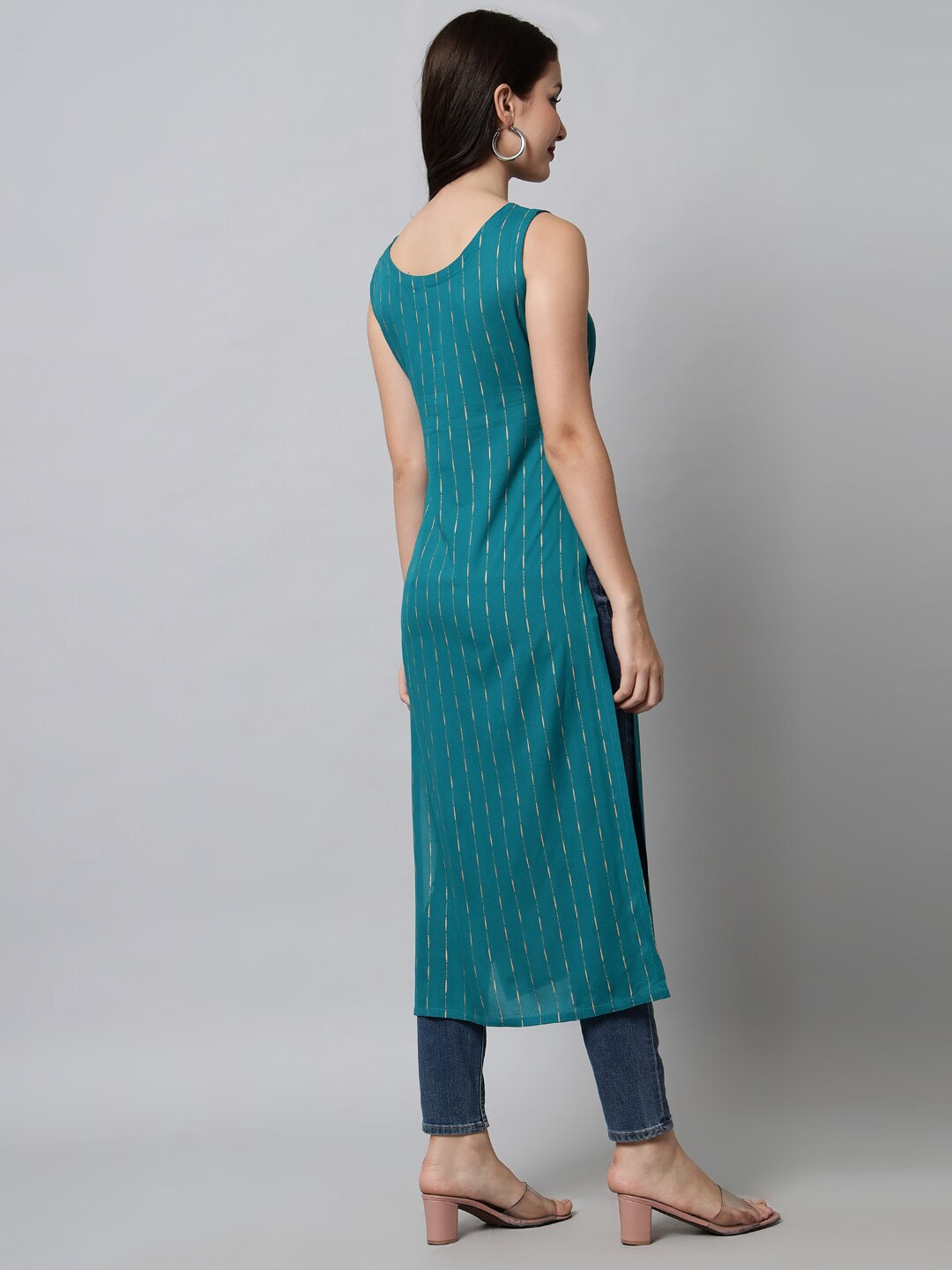 Kalini Women Turquoise Blue Printed Kurta - Swadesiicart