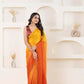 Yellow Satin Pedding Designer, Printed Party Wear Ready To Wear Saree - Femina | Swadesiicart