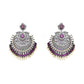 Maroon Silver Plated Earrings- Ruby Raang | Swadesiicart