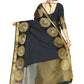 Mimosa Women's Banarasi Tussar Silk Black Saree | Swadesiicart