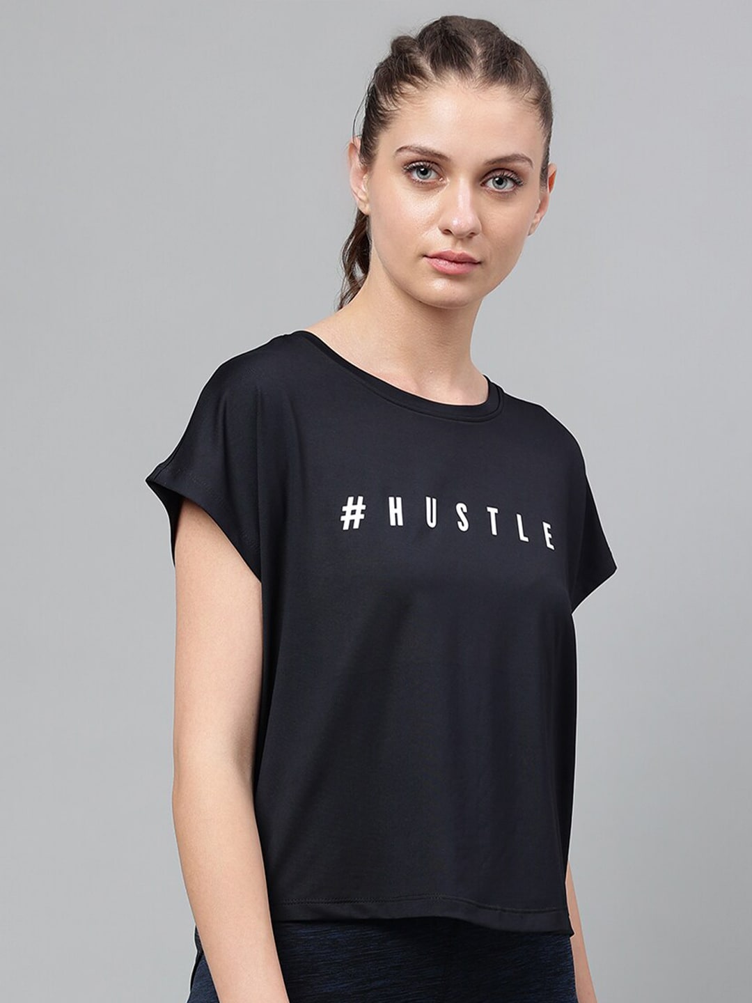 MKH Typography Printed Extended Sleeves Dri-FIT Relaxed Fit T-shirt - Swadesiicart