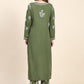 HOUSE OF KARI Floral Embroidered Thread Work Pure Cotton Kurta with Trousers | Swadesiicart