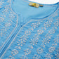 ADA Women Blue & White Ethnic Motifs Hand Embroidered Chikankari Handloom Kurta | Swadesiicart