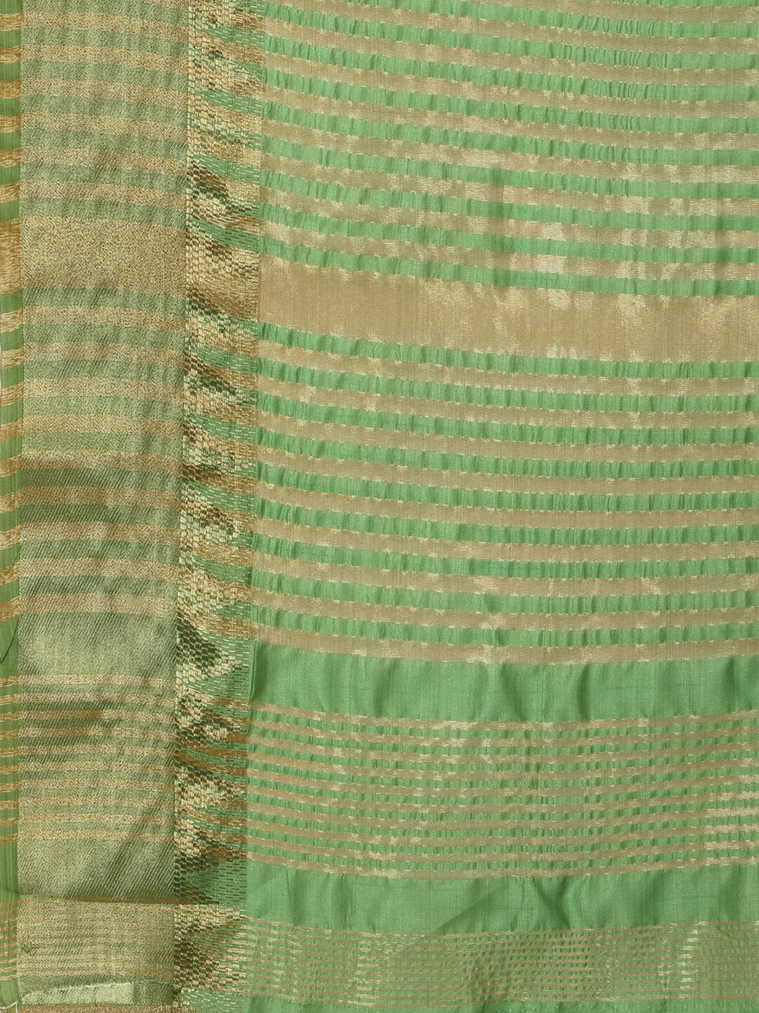Kalini Green & Gold-Toned Woven Design Zari Silk Blend Banarasi Saree | Swadesiicart