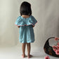 ArthLife Pale Blue Neon Embroidered Dress