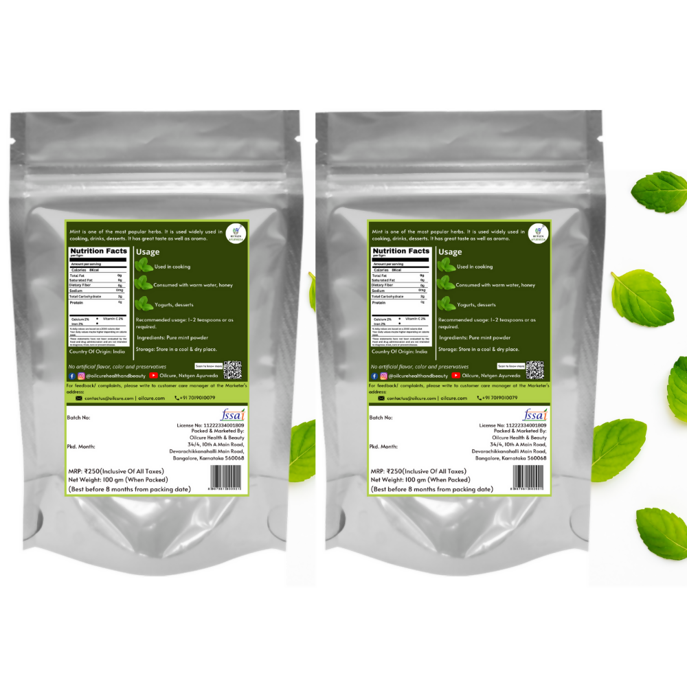 Nxtgen Ayurveda Mint Powder (Pudina) - Swadesiicart