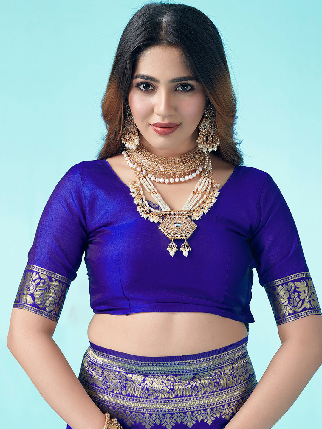Kalini Ethnic Woven Design Zari Art Silk Banarasi Saree | Swadesiicart