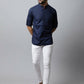 Even Apparels Navy blue Color Pure Cotton Men's Kurta With Band Collar (PRT1184) | Swadesiicart