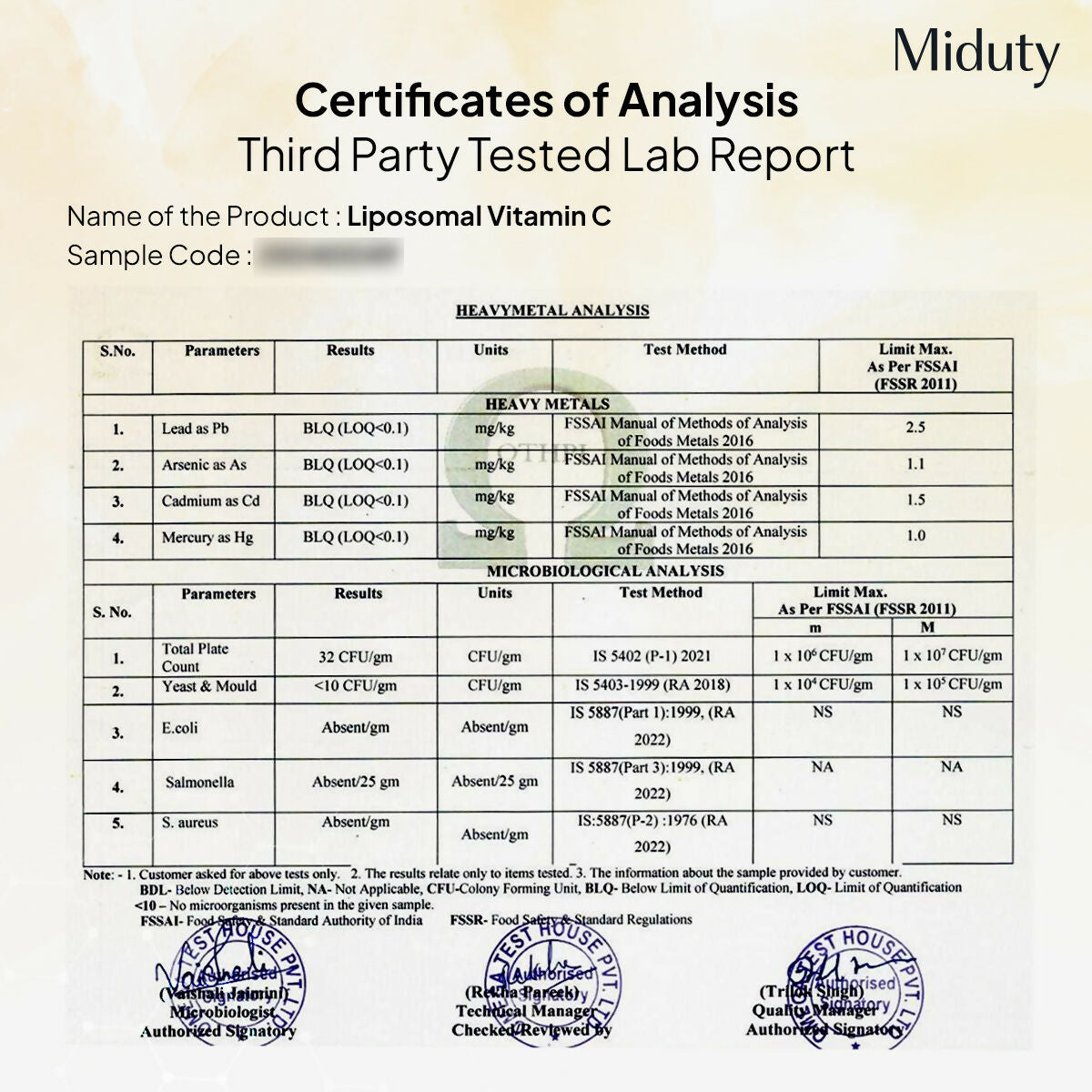 Miduty by Palak Notes Liposomal Vitamin C - Immunity Booster Capsules - Swadesiicart