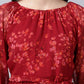 Souchii Maroon Floral Layered Chiffon A-Line Midi Dress - Swadesiicart