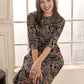 Anouk Black Ethnic Motifs Printed Mandarin Collar Kurta - Swadesiicart