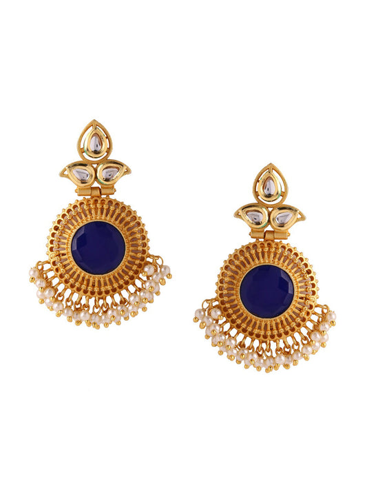 Shoshaa Woman Gold-Toned Contemporary Drop Earrings | Swadesiicart