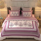 BELLA CASA Pink & White 350TC Ethnic Motifs Pure Cotton King Bedsheet with 2 Pillow Covers