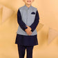 Lil Drama Boys Kurta pyjama with jacket set - Navy Blue | Swadesiicart