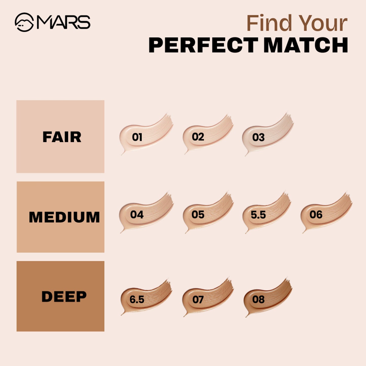 MARS Cosmetics SPF50 PA++++ High Coverage Liquid Foundation - 1 - Swadesiicart