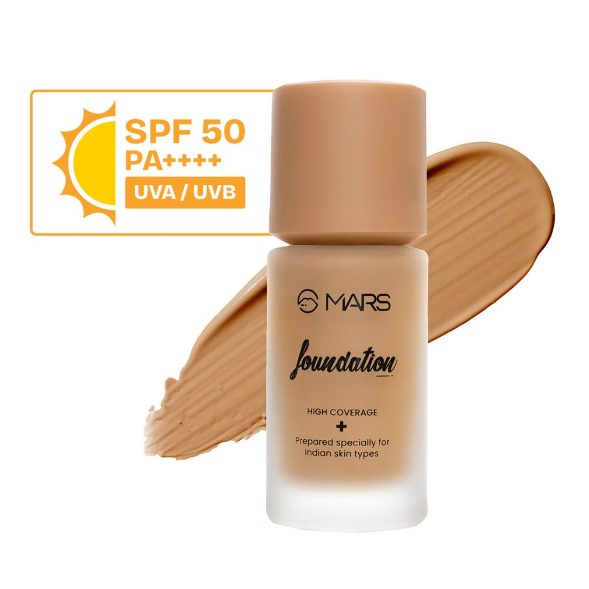 MARS Cosmetics SPF50 PA++++ High Coverage Liquid Foundation - 07 - Swadesiicart