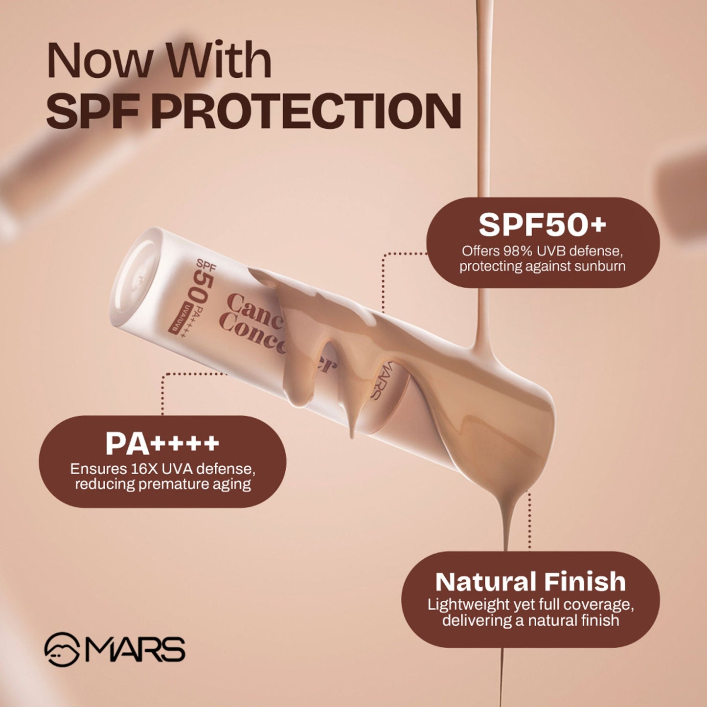 MARS Cosmetics SPF 50 PA++++ Cancel Concealer - 02 Yellow - Swadesiicart