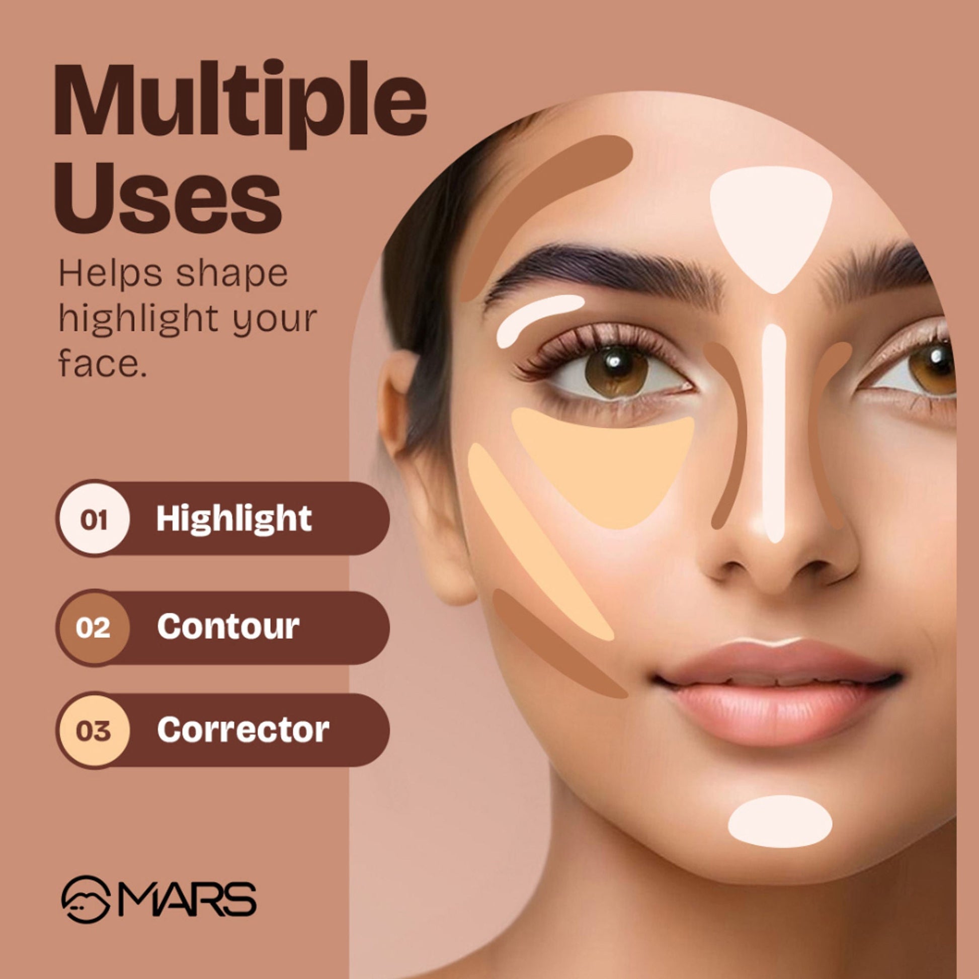 MARS Cosmetics SPF 50 PA++++ Cancel Concealer - 03 Dreamy Beige - Swadesiicart