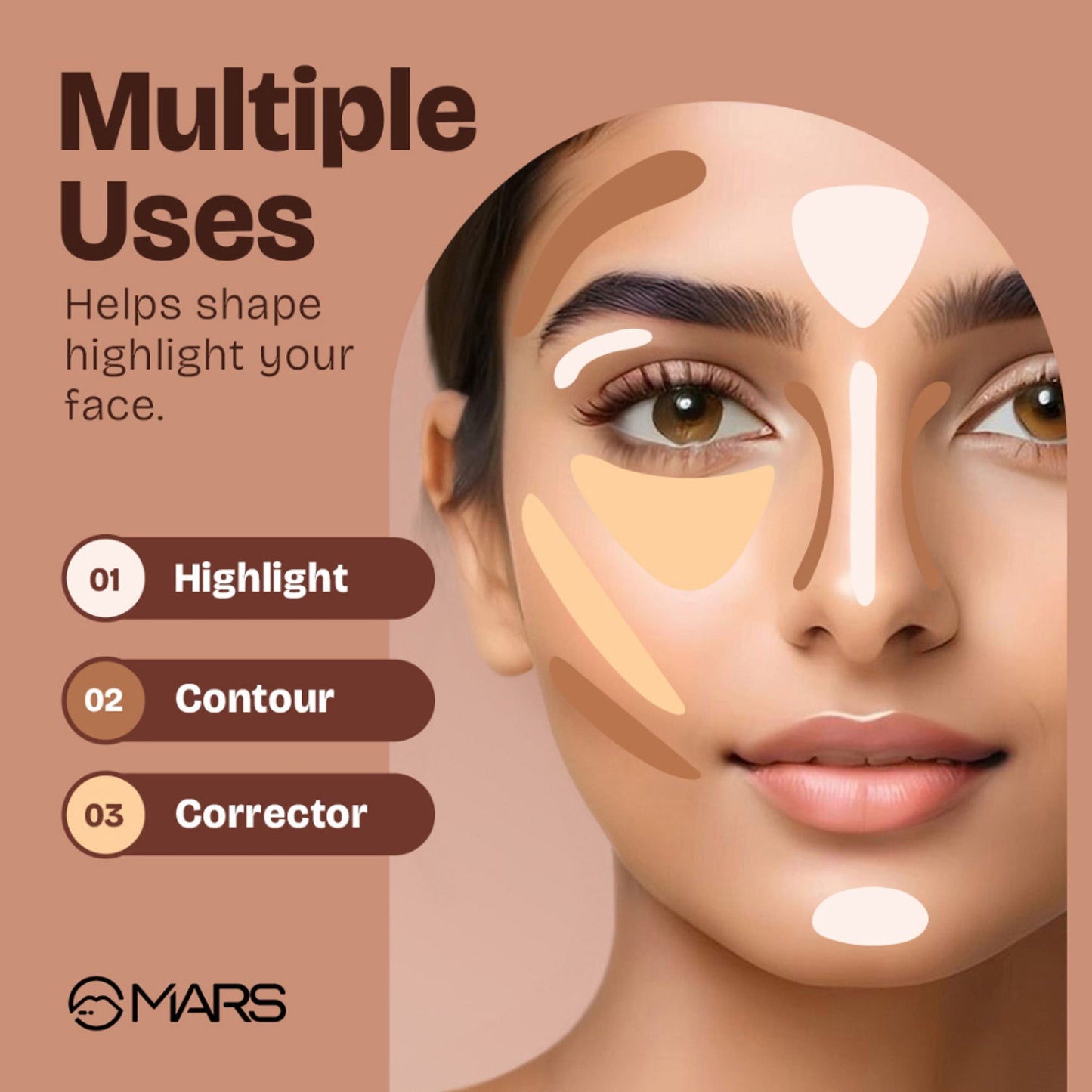 MARS Cosmetics SPF 50 PA++++ Cancel Concealer - 06 Honey Glow - Swadesiicart