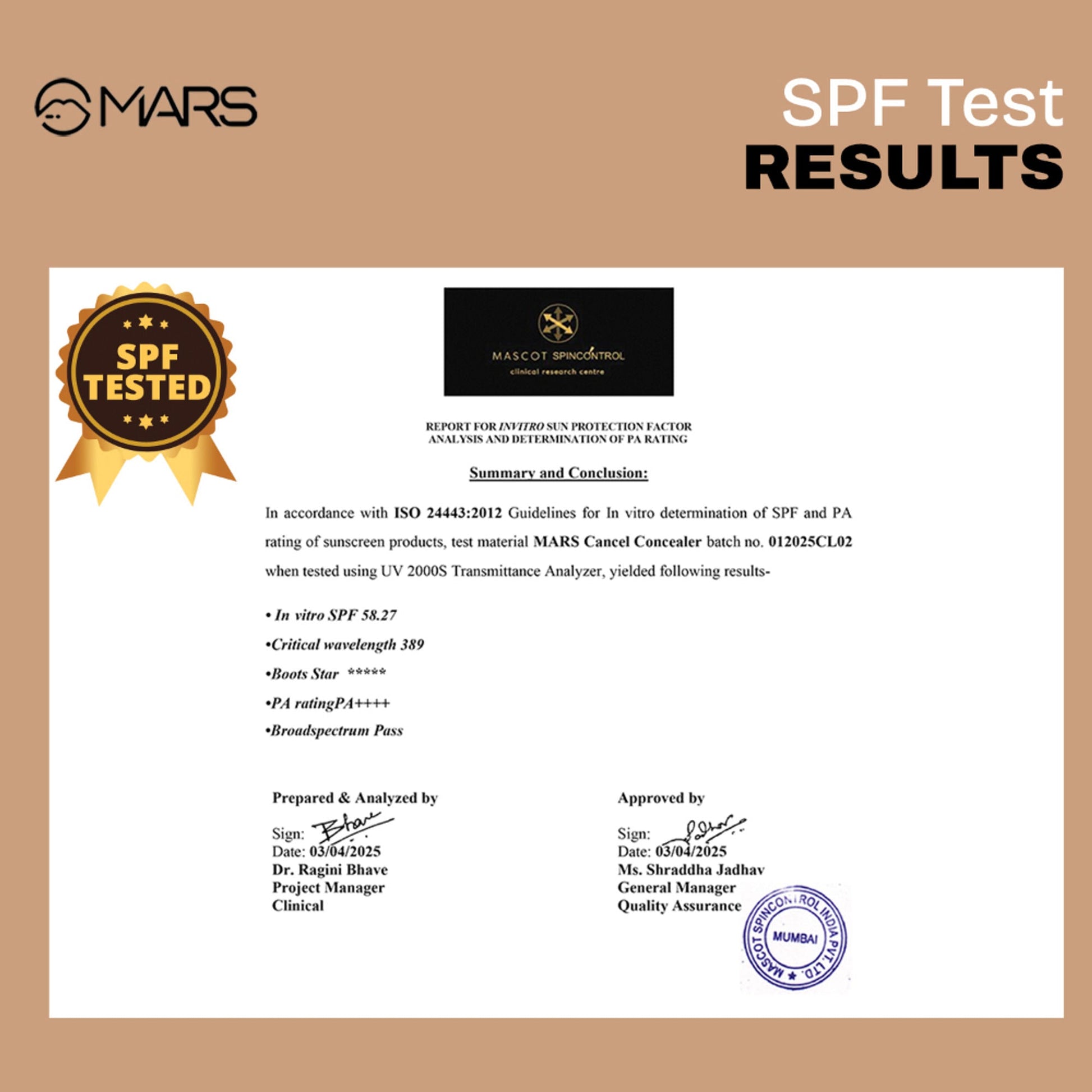 MARS Cosmetics SPF 50 PA++++ Cancel Concealer - 06 Honey Glow - Swadesiicart