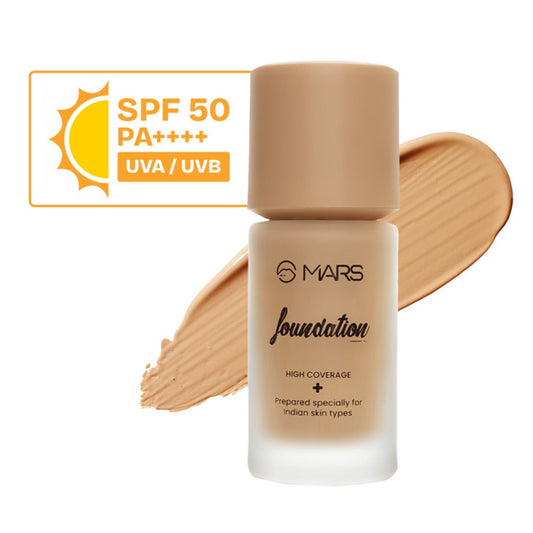 MARS Cosmetics SPF50 PA++++ High Coverage Liquid Foundation - 6.5 - Swadesiicart