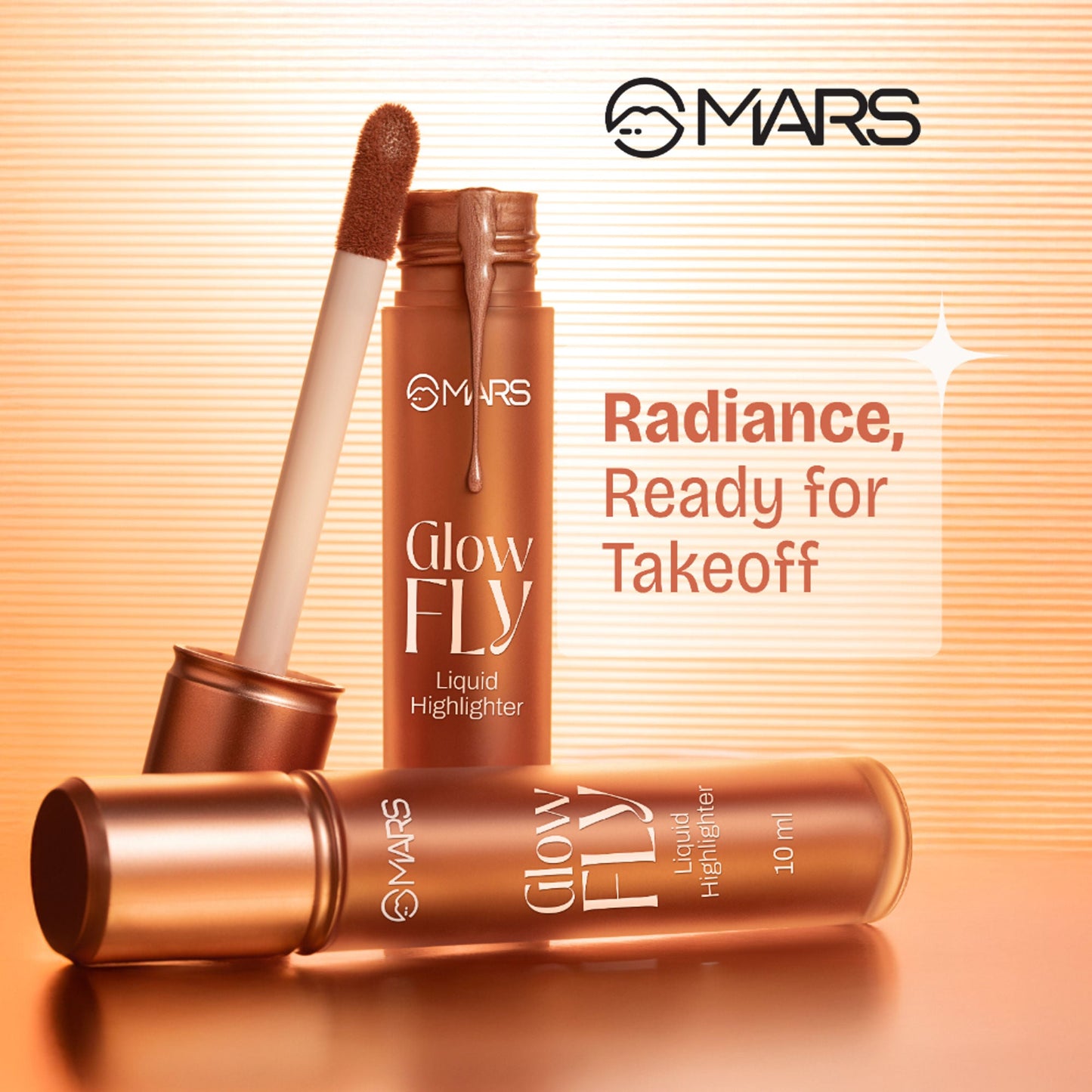 MARS Cosmetics Glow Fly Liquid Highlighter - 01-Winged Rose - Swadesiicart