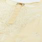 ADA Women Cream-Coloured & White Ethnic Motifs Embroidered Chikankari Cotton Kurta | Swadesiicart