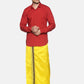 Sethukrishna Men Yellow & Green Solid Readymade Veshti Dhoti | Swadesiicart