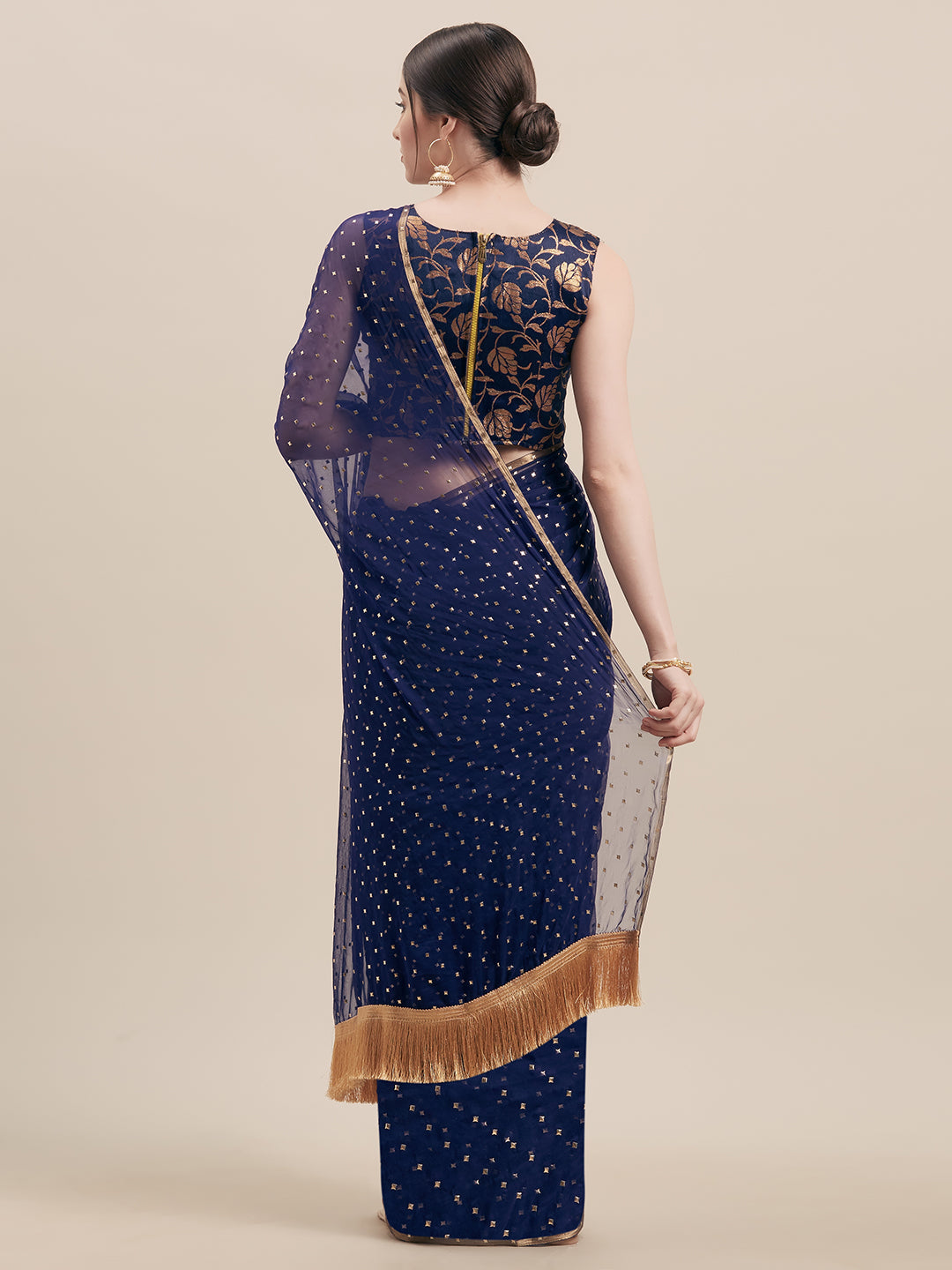 Tikhi Imli Blue Embellished Saree | Swadesiicart
