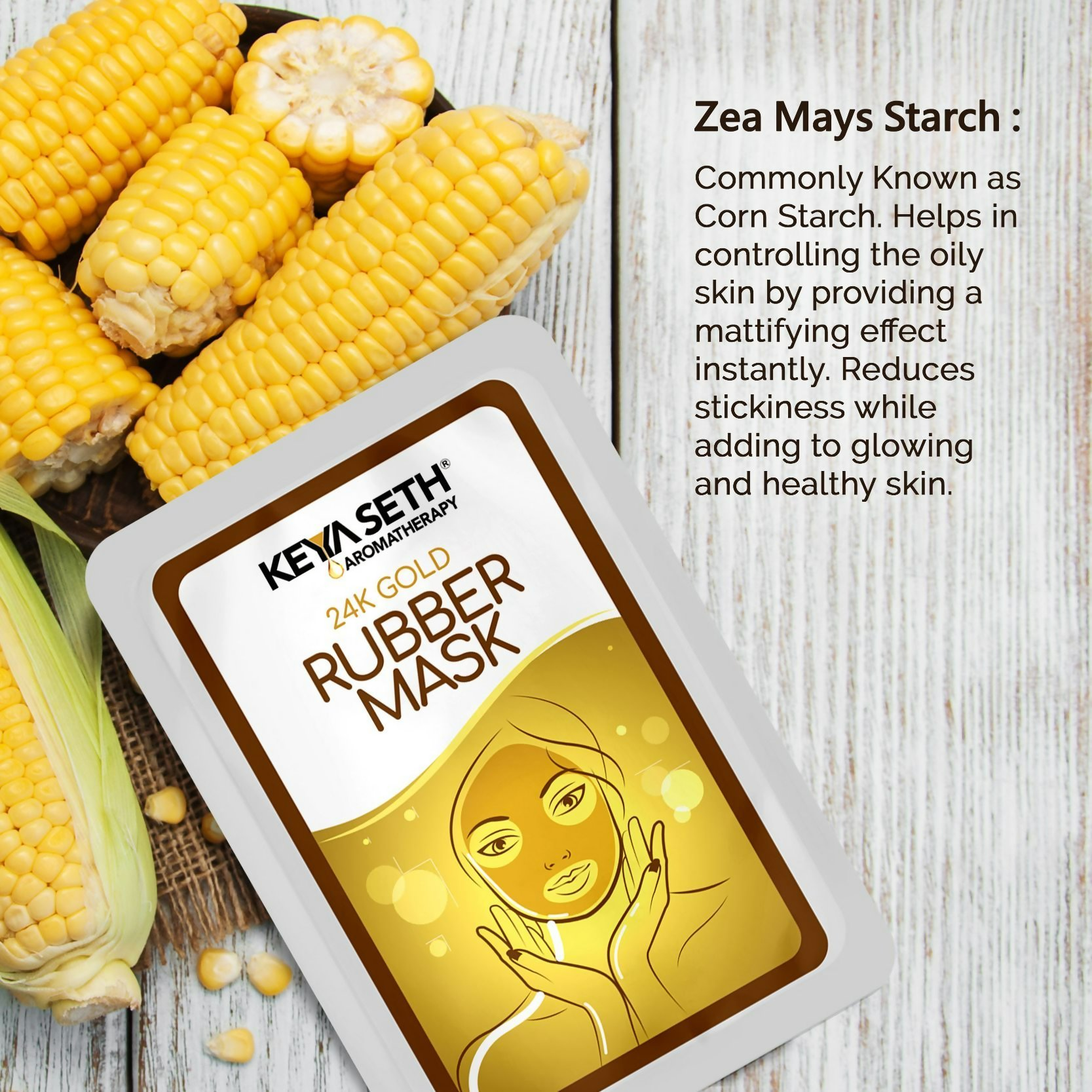 Keya Seth Aromatherapy 24k Gold Rubber Facial Mask - Swadesiicart