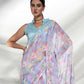 Blue Georgette Sequence Embroidery Saree With Unstitched Blouse Piece - Rajal
