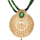 Saraf RS Jewellery Gold-Polished Polki Studded With Beads Handcrafted Jewellery Set - Swadesiicart