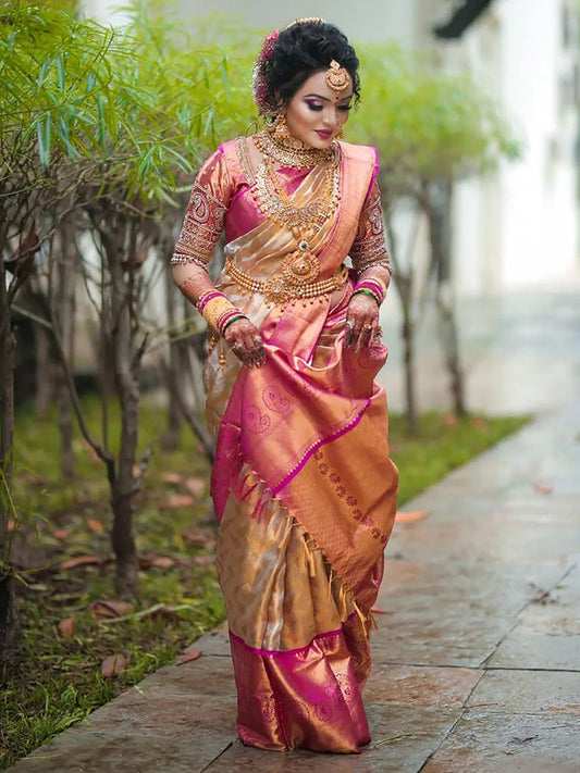 Kalini Ethnic Motifs Woven Design Zari Banarasi Saree | Swadesiicart