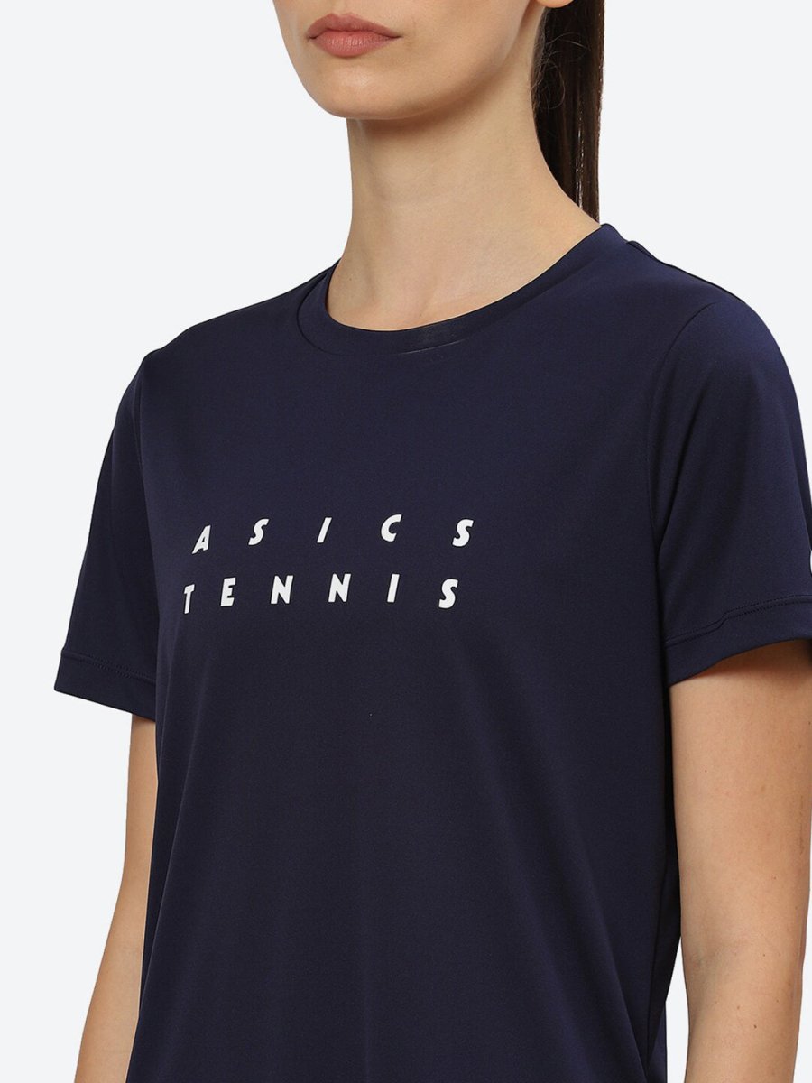 ASICS Women Typography Court Graphic Printed T-shirt | Swadesiicart