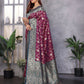 Joban Fashion Banarasi Magenta Woven Soft Silk Saree | Swadesiicart