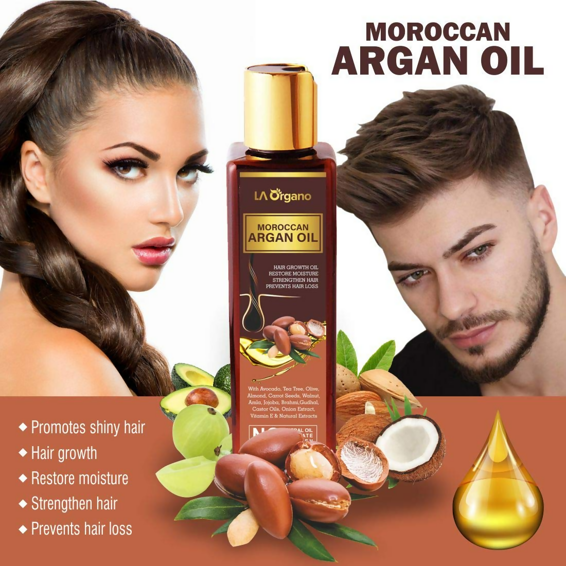 LA Organo Moroccan Multi-Purpose Hair Growth Oils Combo | Swadesiicart