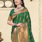 Anaita D Green Soft Silk Woven Saree With Blouse